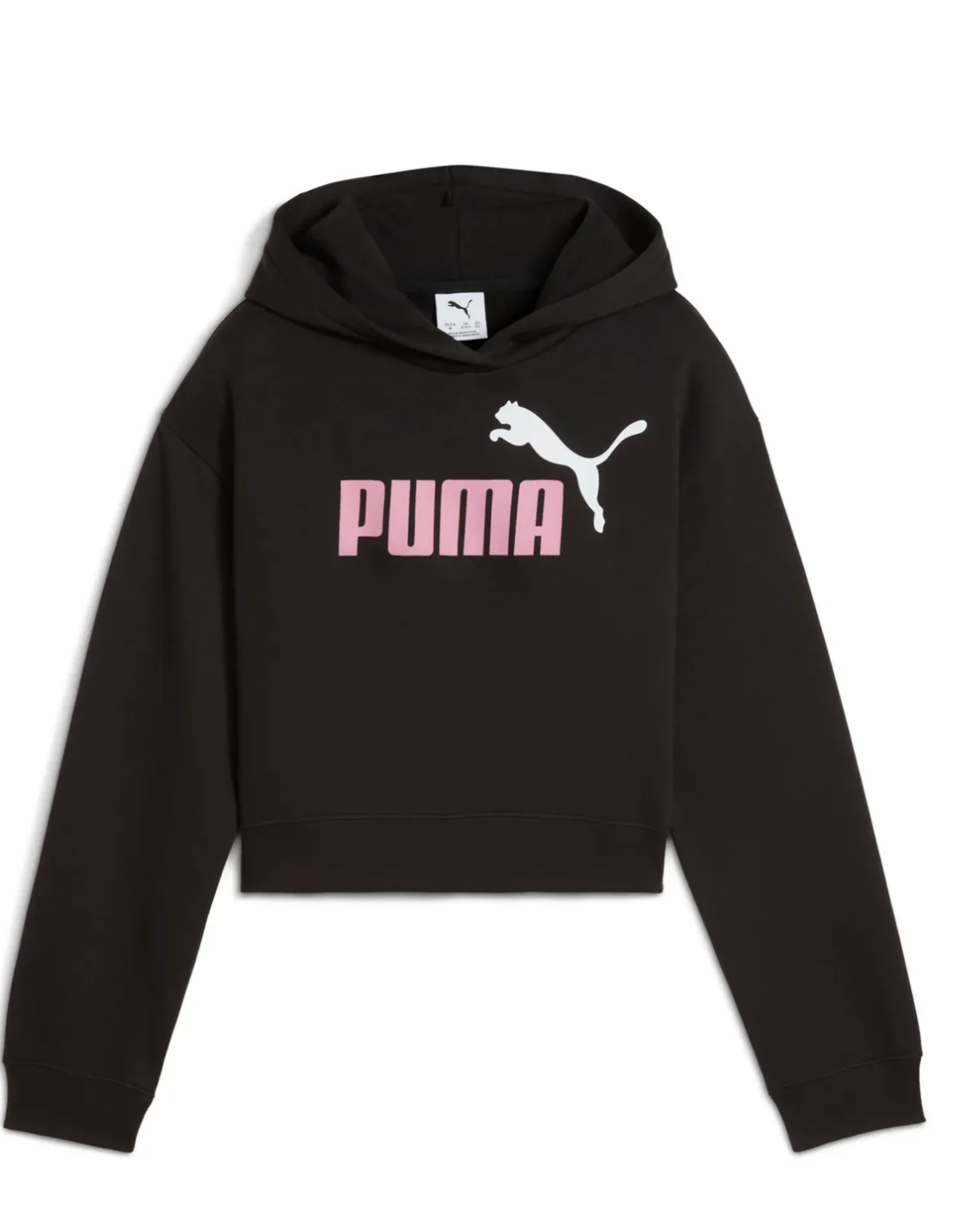 Felpa nera con logo rosa